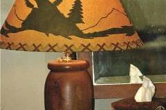 Turned Mesquite Lamp with Rustic Shade